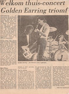 Golden Earring newspaper review Rotterdam - Ahoy back home concert April 29, 1983
